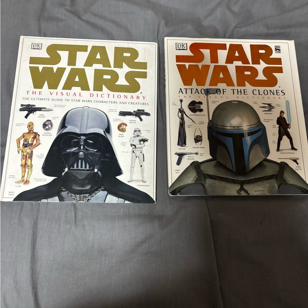 Star Wars Visual Dictionary Books - Darth Vader & Jango Fett Covers